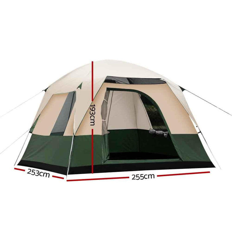 Weisshorn 4 Person Camping Tent - Green - sportscrazy.com.au