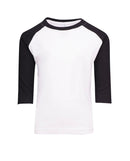 Kids 3/4 Raglan Sleeve T-Shirt - White/Black