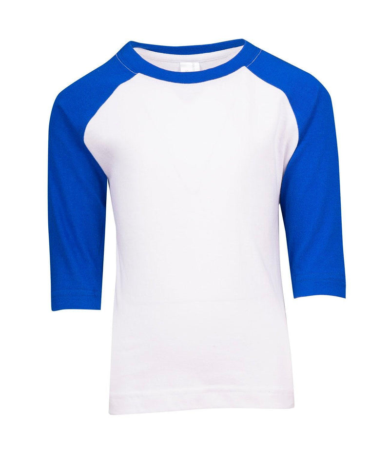 Kids 3/4 Raglan Sleeve T-Shirt - Royal/White