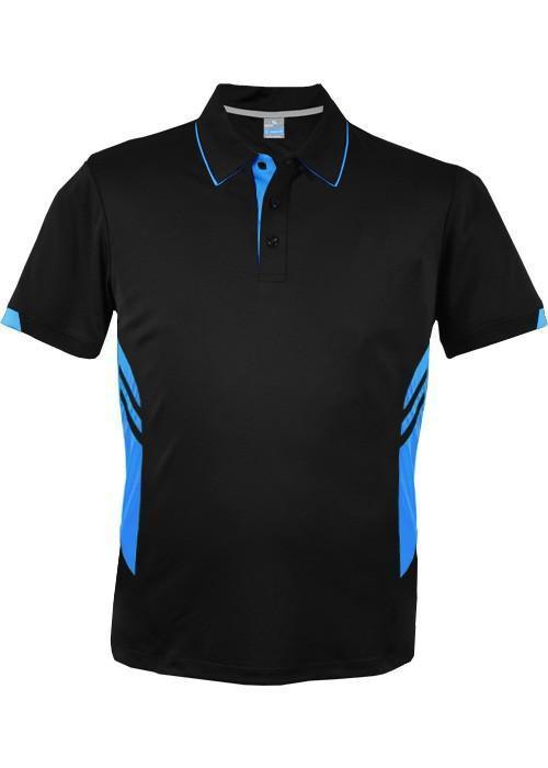 Tasman Polo Shirt - Black/Cyan - sportscrazy.com.au