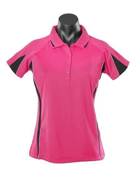 Eureka Ladies Polo - Pink/Black - sportscrazy.com.au