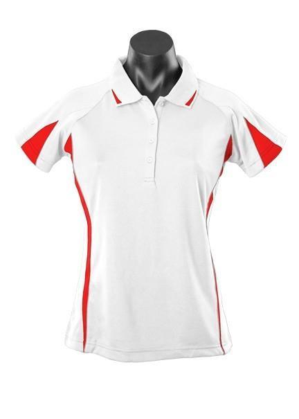Eureka Ladies Polo - White/Red - sportscrazy.com.au