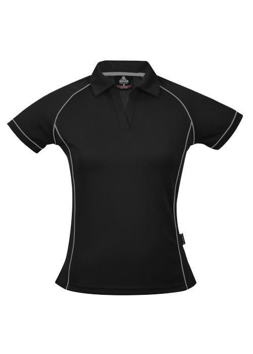Endeavour Ladies Golf Polo - Black/White - sportscrazy.com.au