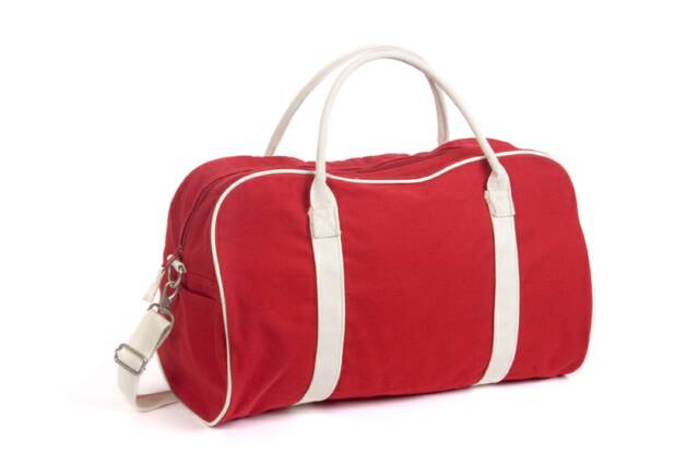 Contrast Canvas Bag - Red/Natural