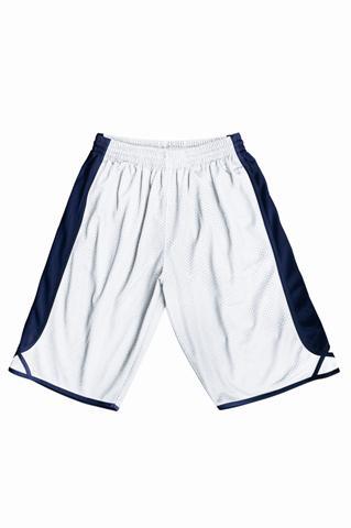 Kids Basketball Shorts - White/Navy - sportscrazy.com.au