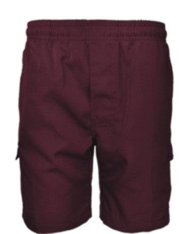 Boys School Cargo Shorts - Maroon