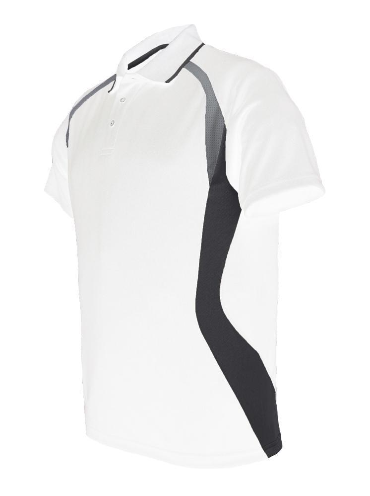 Golf Sports Panel Polo Shirt - White/Black/Grey - sportscrazy.com.au