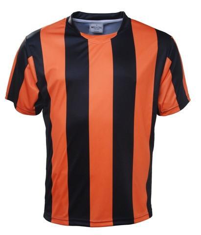 Kids Striped Football Jersey - Black/Orange - sportscrazy.com.au