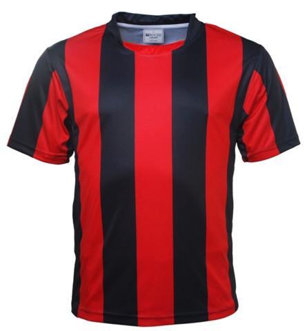 Kids Striped Football Jersey - Black/Red - sportscrazy.com.au