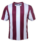 Kids Striped Football Jersey - Maroon/White - sportscrazy.com.au