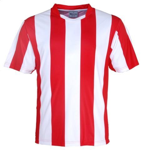 Kids Striped Football Jersey - Red/White - sportscrazy.com.au