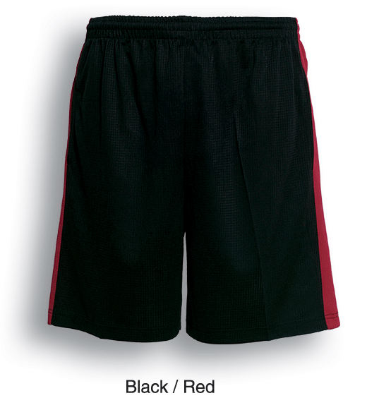 Adults Panel Soccer Shorts - Black/Red