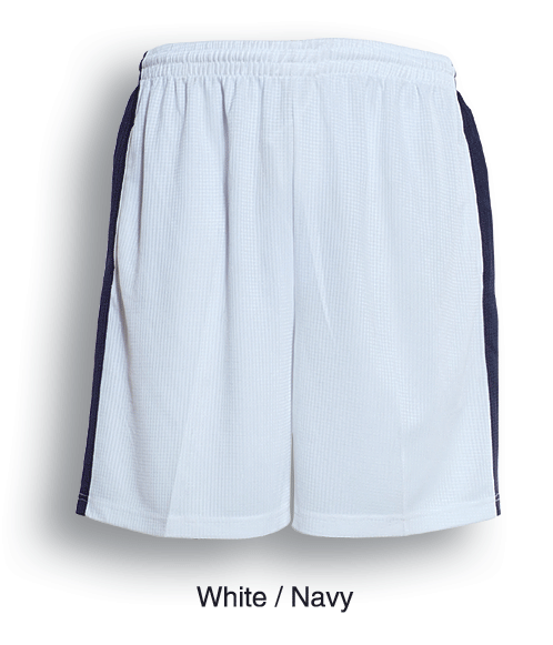 Adults Panel Soccer Shorts - White/Navy