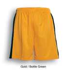 Kids Panel Soccer Shorts - Gold/Bottle Green - sportscrazy.com.au