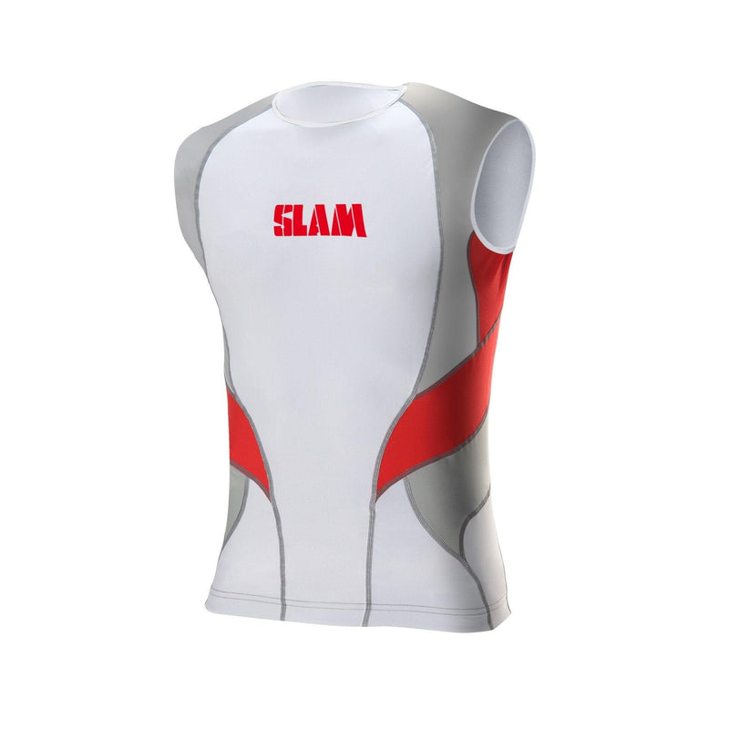 Slam Sleeveless Rash Shirt - White/Red - sportscrazy.com.au