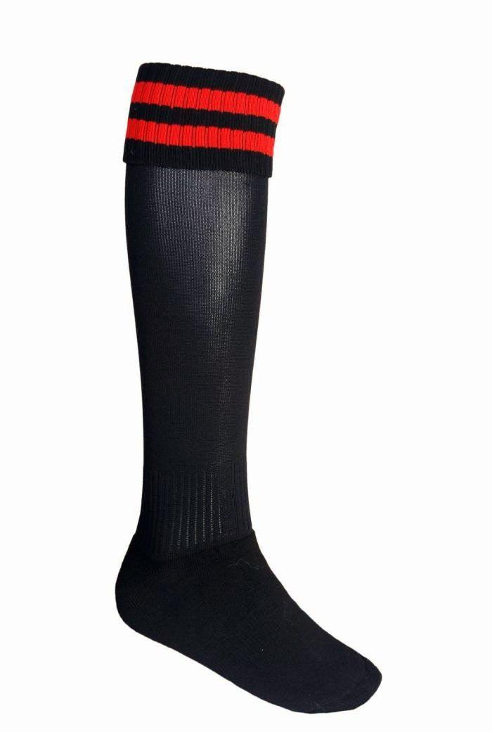 Team Sports Socks - Black/Red - sportscrazy.com.au
