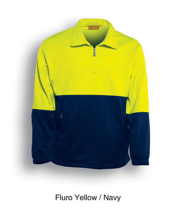 Workwear - 1/2 Zip Safety Fleece Hi Viz - Yellow/Navy