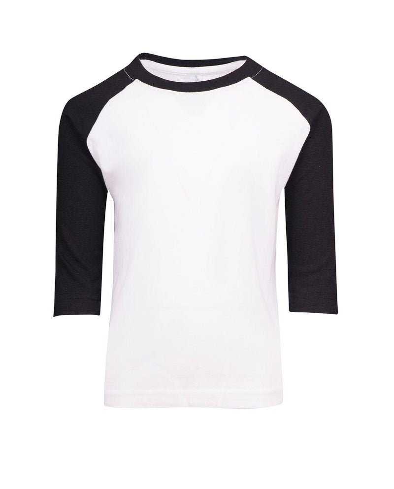 Kids 3/4 Raglan Sleeve T-Shirt - White/Black