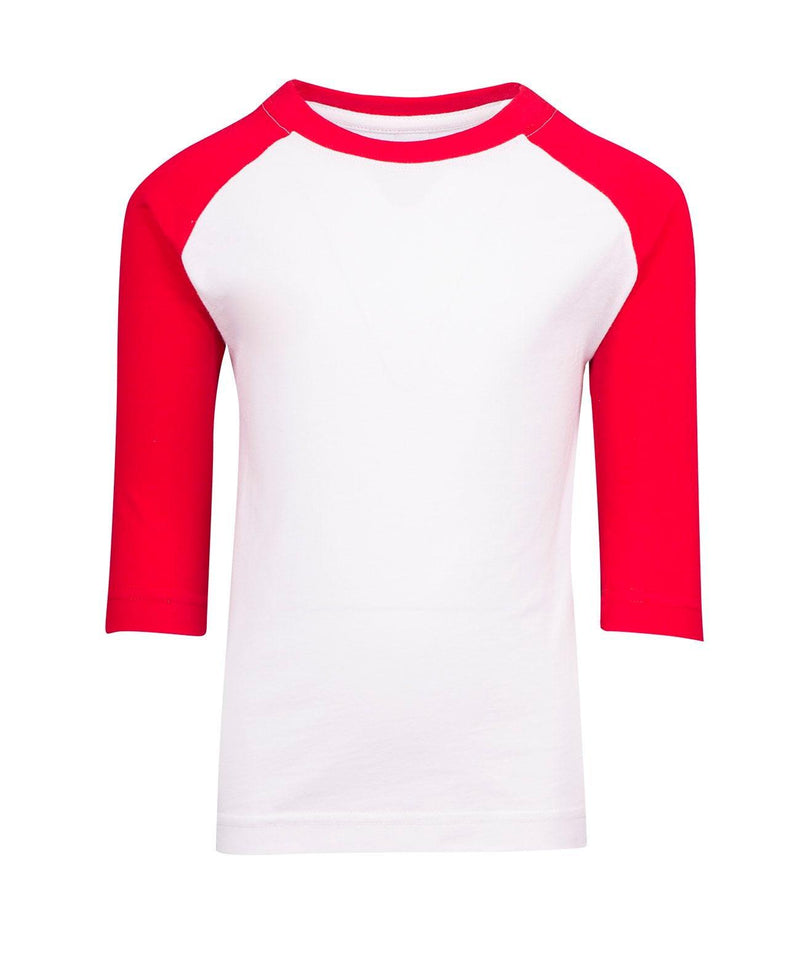 Kids 3/4 Raglan Sleeve T-Shirt - White/Red